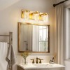 DORESshop 17 in. Modern 3-Light Gold for Bathroom Crystal Integrated LED Vanity Light Dimmable with Adjustable White - 3 of 4