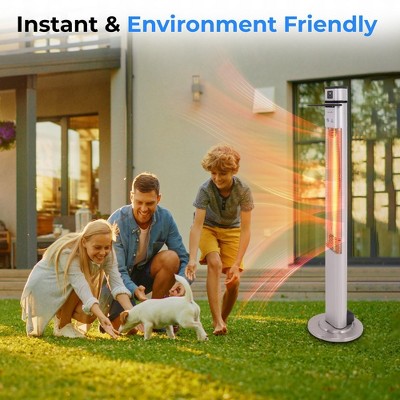 Stainless Steel Electric Infrared Patio Heater with Remote Control