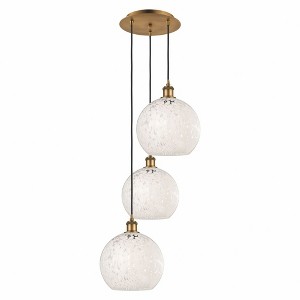 White Mouchette - 3 Light Cord Hung Multi Pendant In Modern Style-10.25 Inches Tall and 16.5 Inches Wide - 1 of 1