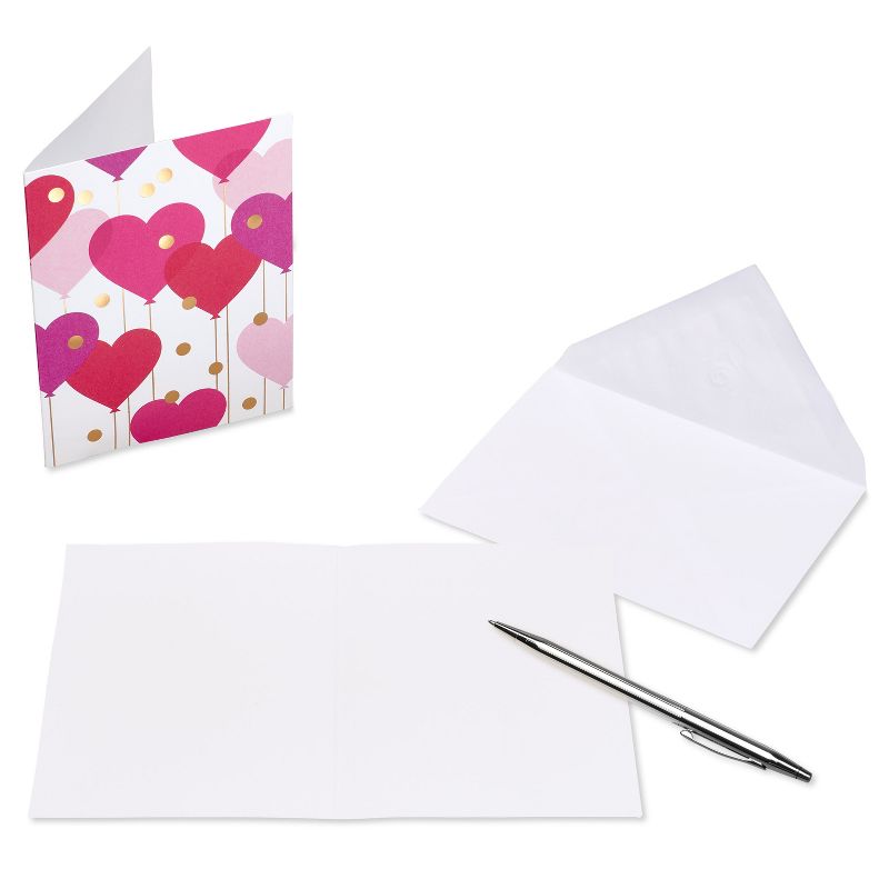 10ct Blank Note Cards Heart Balloons, 4 of 9