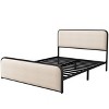 Okak Modern Platform Bed Frame with Curved Upholstered Headboard and Footboard Metal Slats Storage Bed Easy Assembly, Beige - 4 of 4