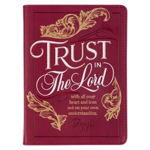 Christian Art Gifts Burgundy Vegan Leather Small Journal Inspirational Scripture Women's Notebook Trust in the Lord Bible Verse Proverbs 3:5, 240 - 1 of 1