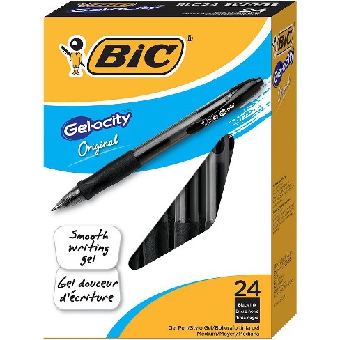 BIC Gelocity Retractable GEL Pen Medium Point 0.7 Mm Black 24count for sale online 