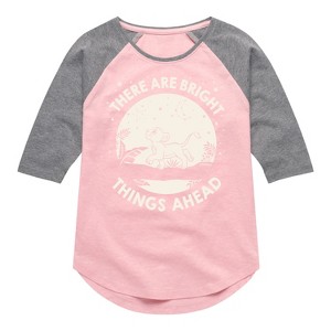 Girls' - Disney - There Are Bright Things Ahead Shirt Tail Raglan Graphic T-shirt - 1 of 3