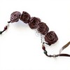 Anna-Kaci Women's Fabric Flower Waist Belt with Beaded Tassel Ties and Adjustable Wrap Design 51in - Khaki - 3 of 3