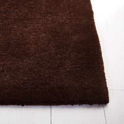 Hand-Tufted Brown Wool and Viscose Area Rug