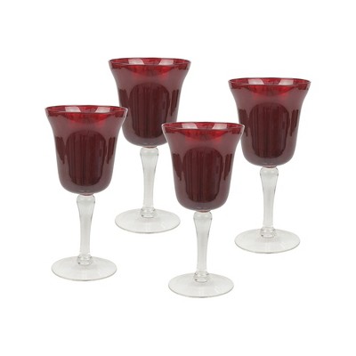 Top Shelf Red 18 Ounce Wine Glass, Set of 4