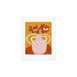 Miho Checkered retro flower pot 11" x 14" Art Print - Society6 - 1 of 2