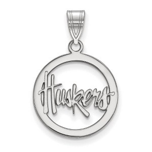 Black Bow Jewelry Sterling Silver Nebraska Cornhuskers NCAA Small Pendant - 1 of 3