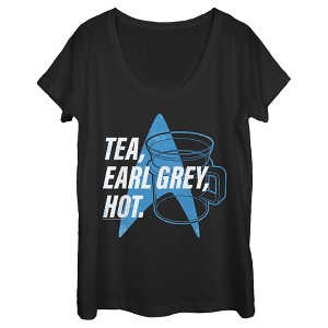 Women's Star Trek: The Next Generation Cup Of Tea Earl Grey Hot, Captain Picard Scoop Neck - 1 of 4