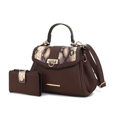 MKF Collection Geny Faux-Snake Embossed Women’s Shoulder bag with matching Wallet by Mia K