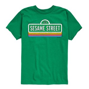 Boys' - Sesame Street - Logo Repeated Short Sleeve Graphic T-Shirt - 1 of 4