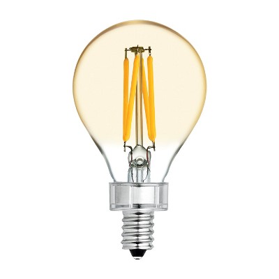 General Electric 2pk 60W VintaA15 Ceiling Fan CAC base Filament Amber LED Light Bulb White