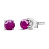 Silver 3.5 MM Created Birthstone Solitaire Stud Earrings - 3 of 4