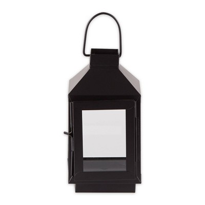 7.5" Iron Square Top Outdoor Lantern Black - Zingz & Thingz
