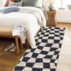 Modern Runner Rug 2x6 Washable Kitchen Rugs Non Slip Warped Checkered Pattern Carpet Runner Low Pile Foldable Geometric Throw Rug for Entryway - 2 of 4