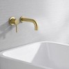 Sumerain Wall Mount Tub Filler  Brushed Gold Bathtub Faucet with Rough-in Valve, Left-Handed Handle - 4 of 4