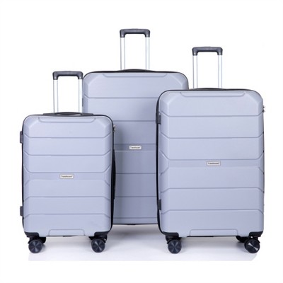 BEAFUP Hardshell Suitcase Spinner Wheels PP Luggage Sets Lightweight Suitcase with TSA Lock,3-Piece Set (20/24/28)