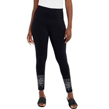 Jessica London Women's Plus Size Faux Leather Leggings, 3x - Black : Target