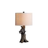 24.75" Bear on A Tree Polyresin Table Lamp Black - Ore International