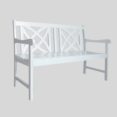 4ft Wood Magnolia Patio Garden Bench White Vifah Target