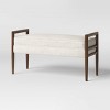 Wood Framed Upholstered Bench Natural - Threshold™: Polyester, Stained Wood, 225lb Capacity - 2 of 4