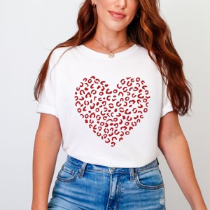 Simply Sage Market Valentine Leopard Heart Garment Dyed Tee - 1 of 4