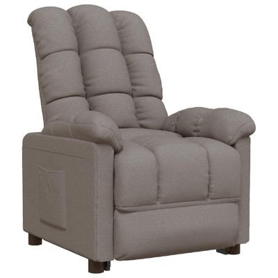 vidaXL Relaxation Recliner Chair with Taupe Fabric Upholstery, Modern Design; Comfortable Sponge and PP Cotton Filling