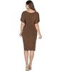 Womens Short Sleeve V-Neck Twist Front Split Hem Knee Length Dress - 24seven Comfort Apparel™ - 3 of 4