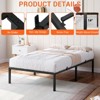 Bed Frame, Heavy Duty Metal Platform Bed, 1000LBS Capacity, Noise-Free, Anti-Sliding Slats - 4 of 4