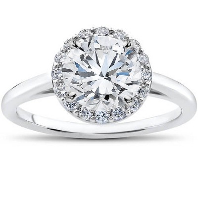 Pompeii3 1 3/4 Ct Lab Created Halo Diamond Madelyn Halo Engagement Ring 14k