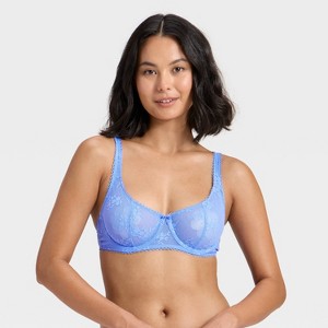 Women's Lace Unlined Balconette Bra - Wild Fable™ - 1 of 4