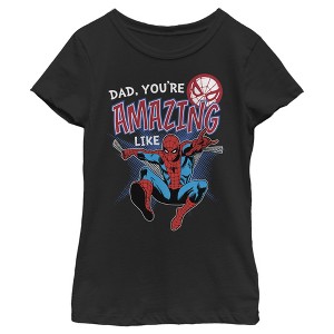 Girl's Marvel Webbed Spider-Man Amazing Dad T-Shirt - 1 of 3