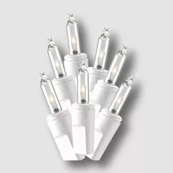 Philips 100ct Remains Lit Incandescent Smooth Mini String Lights Clear with White Wire