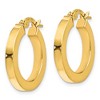 Black Bow Jewelry 3mm x 21mm (13/16 Inch) Polished 14k Yellow Gold Square Tube Hoops - 2 of 4