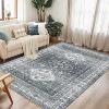 Vintage Traditional Washable Area Rug - Non-Slip Low-Pile Indoor Carpet for Bedroom, Living Room & Dining Room - 2 of 4