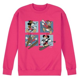 Men's - Disney - Mickey Mouse and Donald Duck Alpine Grid Graphic Fleece Sweatshirt - 1 of 4