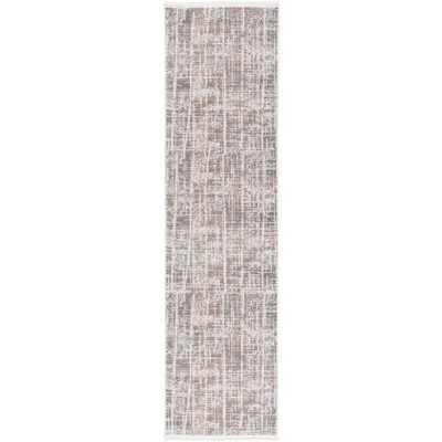 Mila MIL230 Power Loomed Indoor Runner Rug - Beige/Ivory Grey - 2'2"x8'- Safavieh