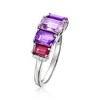 Ross-Simons 2.00 ct. t.w. Amethyst and .80 ct. t.w. Rhodolite Garnet 5-Stone Ring With Diamonds in Sterling Silver - 3 of 4