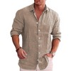 COOFANDY Men's Casual Button Down Shirt Long Sleeve Linen Chambray Shirt - 4 of 4