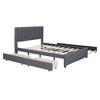 Upholstered Platform Bed with Storage & Twin Trundle - Classic Headboard - 2 of 4