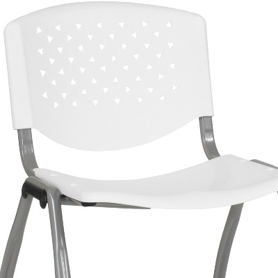 Titanium Gray 880 lb Capacity Ergonomic Stack Chair - White