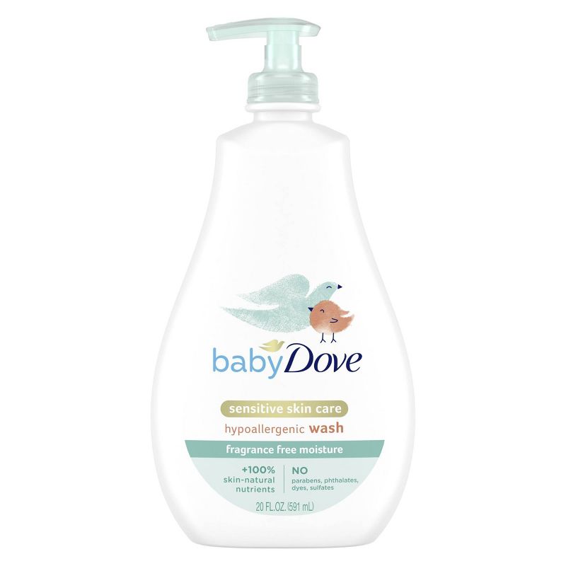 Baby Dove Fragrance Free Moisture Sensitive Skin Hypoallergenic Wash - 20 fl oz, 3 of 15