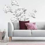 Peonies Peel and Stick Giant Wall Decal Black - RoomMates