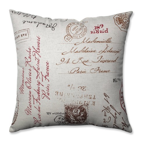 French Postale Throw Pillow Collection - Pillow Perfect - image 1 of 2
