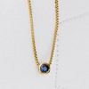 Ross-Simons 0.50 Carat Bezel-Set Sapphire Adjustable Necklace in 18kt Gold Over Sterling Size - 4 of 4