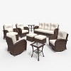 LayinSun Outdoor Patio Furniture Set, Brown Rattan Wicker Sectional Swivel Rocker Chairs Sets - 2 of 4