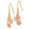 Black Bow Jewelry Two Tone Double Plumeria Dangle Earrings in 14k Yellow and Rose Gold - 2 of 4