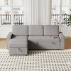 TiramisuBest 85.8" Pull Out Sleeper Sofa L-Shaped Couch Convertible Sofa Bed with Storage Chaise And Storage Racks, Modular Sectional Sofa w - 2 of 4