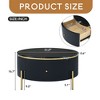 Modern Round Coffee Table with 2 large Drawers Storage Accent Table(31.5'') - Leovsnove - 3 of 4
